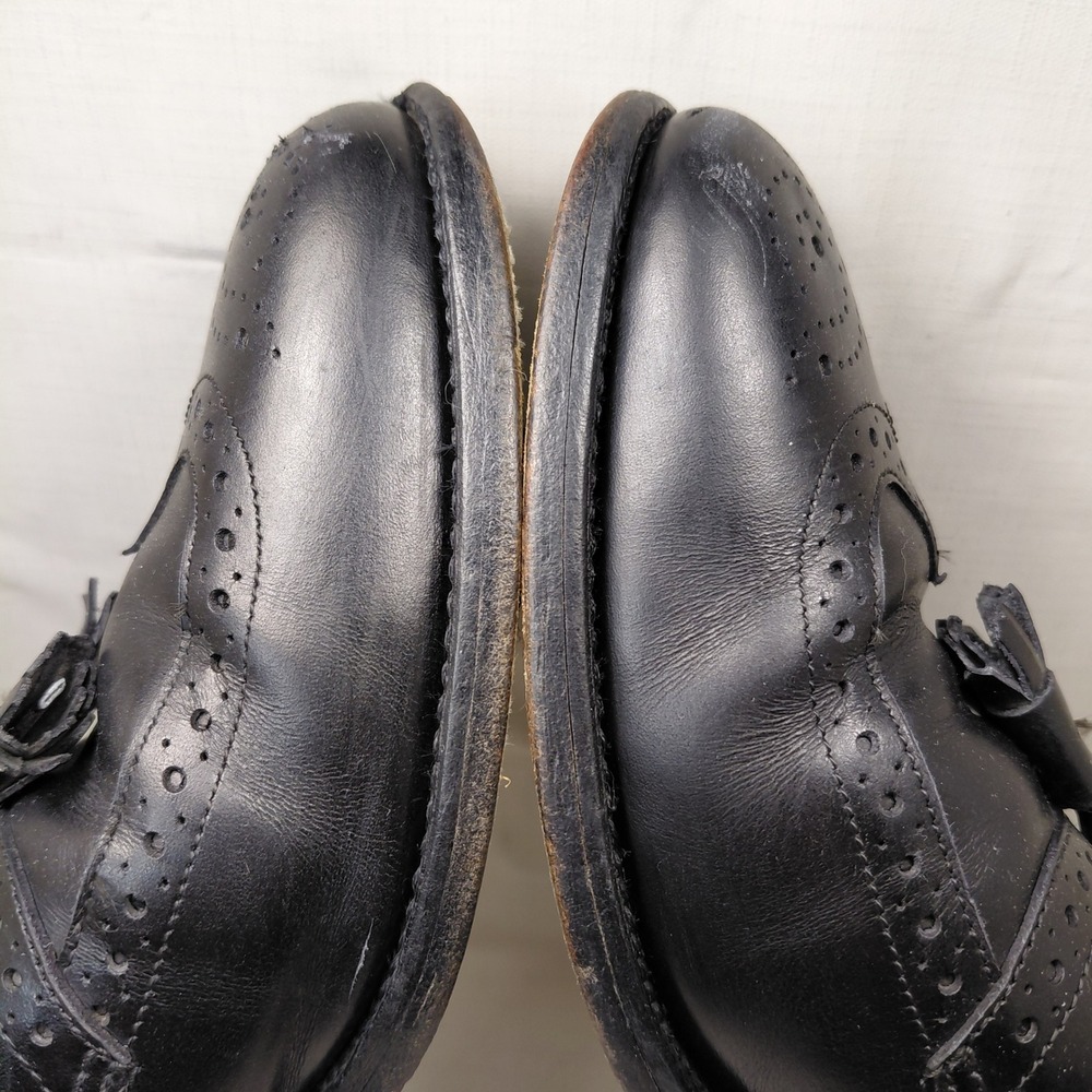 Allen Edmonds Chambray Mens 11 B Black Leather Tassel Wingtip Loafers 6204 - Picture 9 of 15
